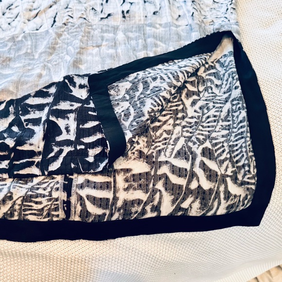 HELMUT LANG 100% Silk Black White Grey Monochrome Tunic Top Dress - Picture 6 of 16